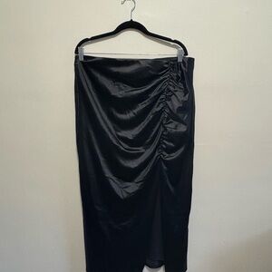 Express Black Satin Pencil Skirt